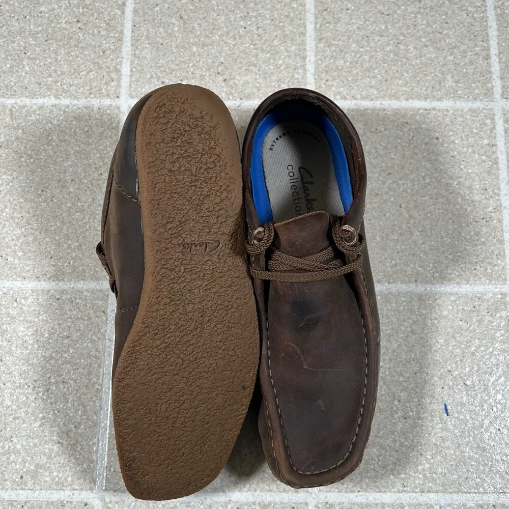 Clarks Shacre II Run Men's 8 Brown Leather Wallabee Shoes Beeswax Leather